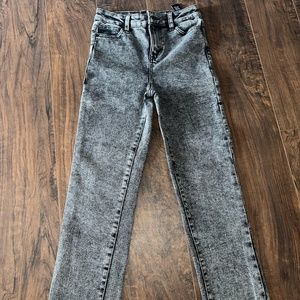 Black wash high rise jeans
